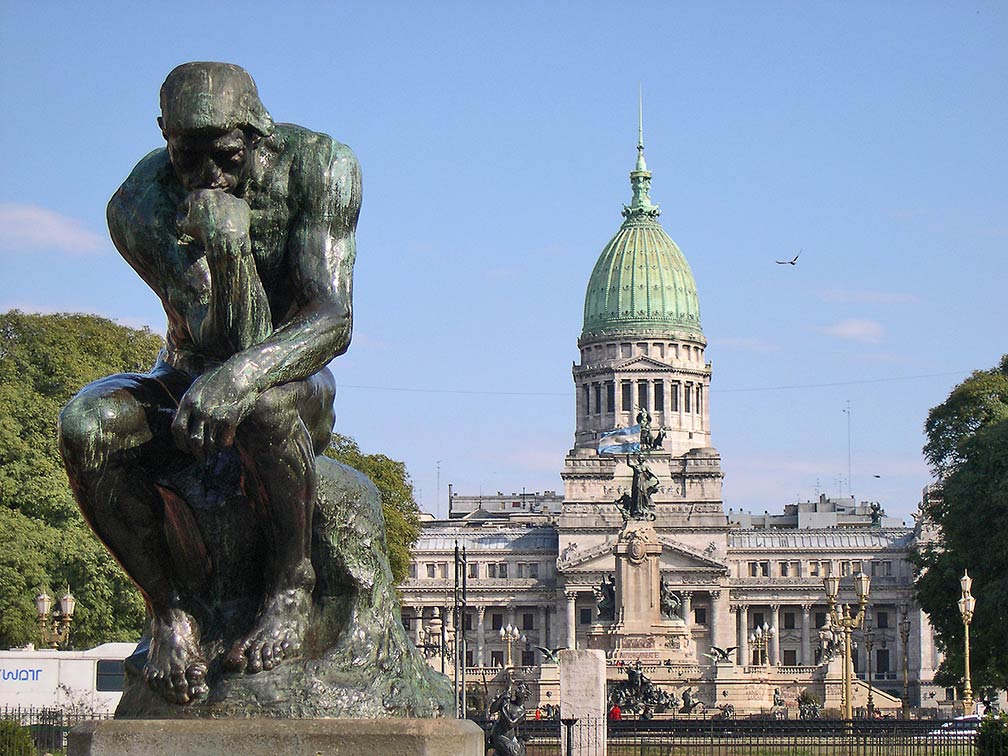 Rodin statue at the Plaza del Congreso, Buenos Aires