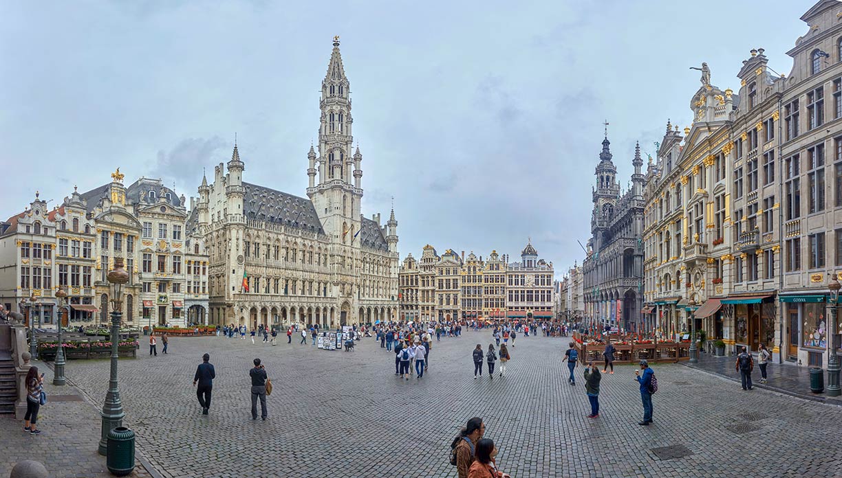 Grand Place with Brussels Town Hall in Brussels