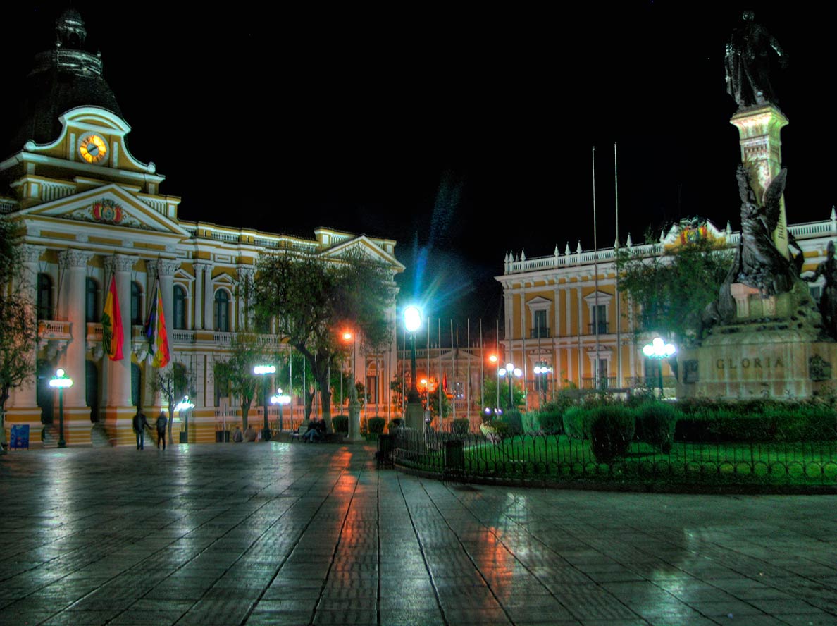 Plaza Murillo is the central square in La Paz with Bolivia's National Congress building and the Government Palace, Bolivia