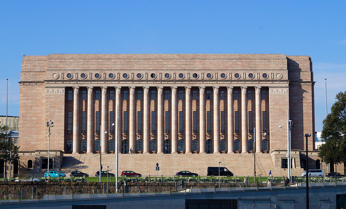 Finnish Parliament House in Helsinki, Finland