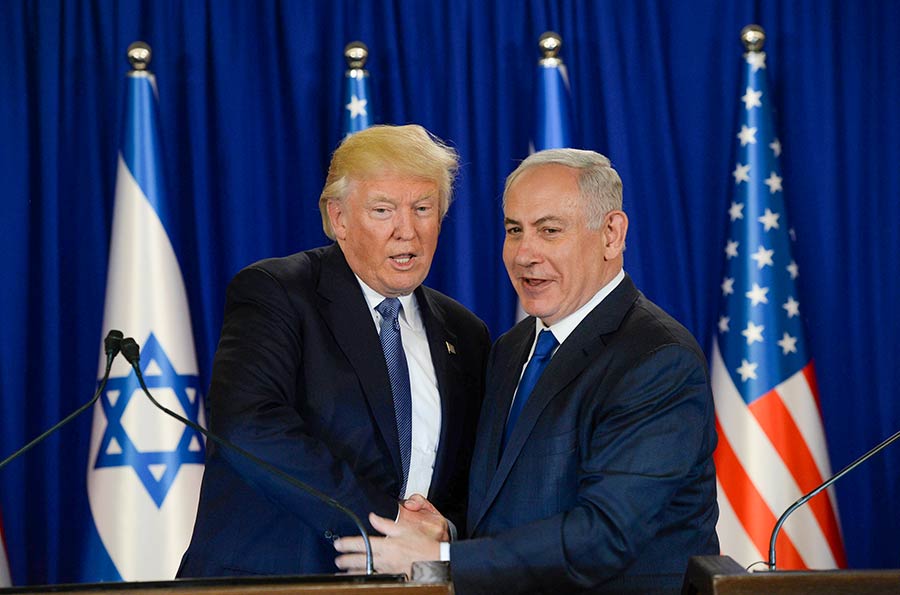 Benjamin Netanyahu and U.S. President Donald Trump