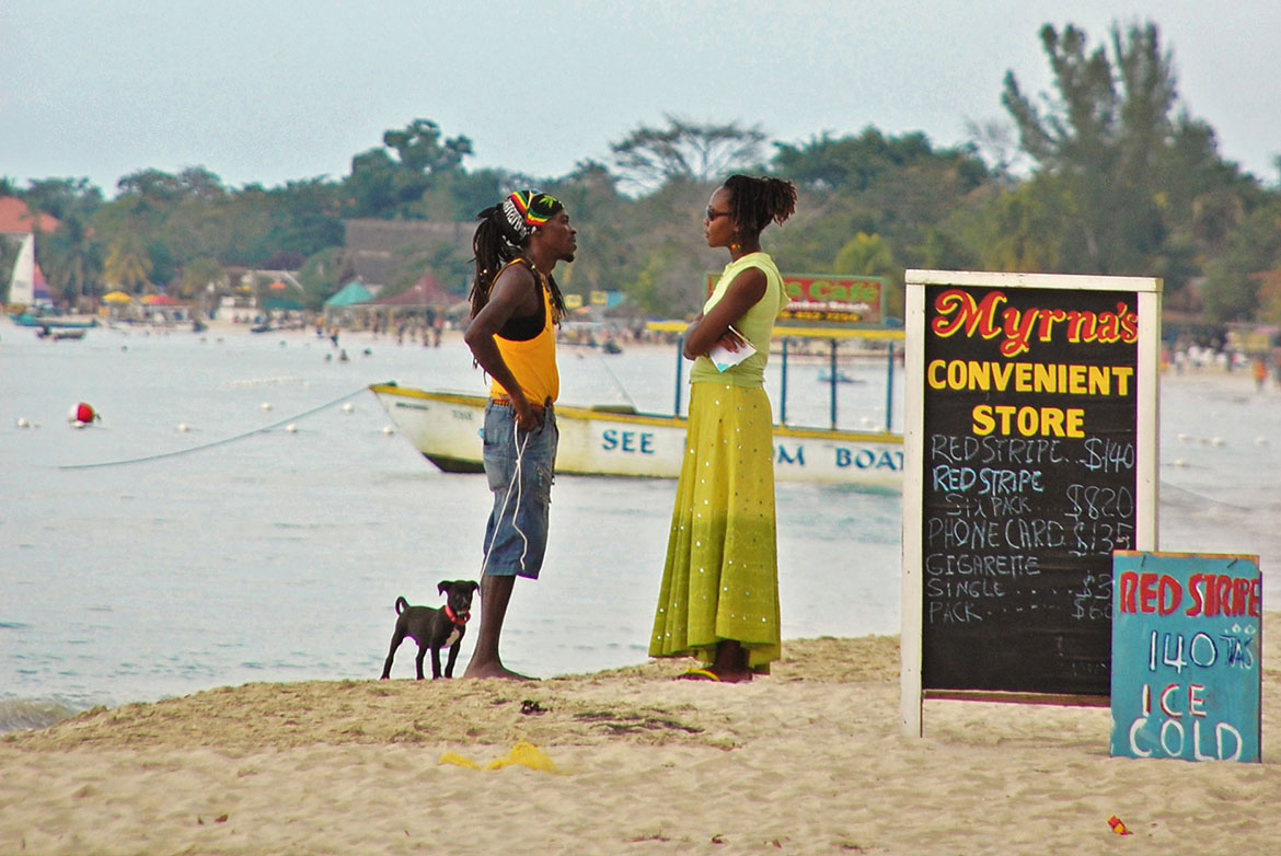 Beach talk, Negril, Jamaica