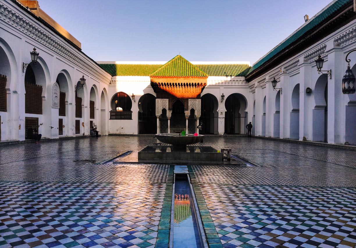 Courtyard in the University of al-Qarawīyīn in Fez, Morocco 