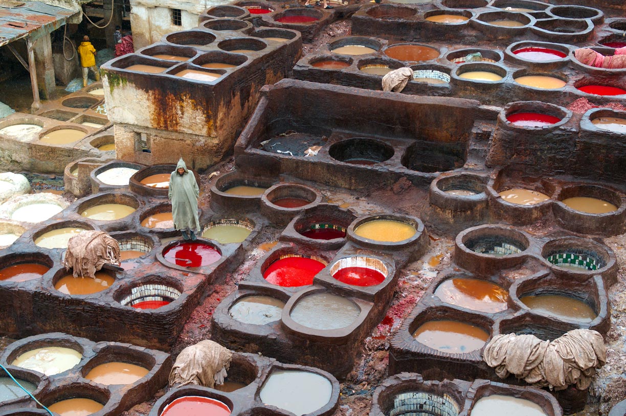 Dar Dbagh (house of tanning) Chouara tannery in Fez,  Morocco 
