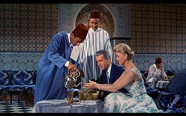 Movie scene in Dar Essalam restaurant from The Man Who Knew Too Much