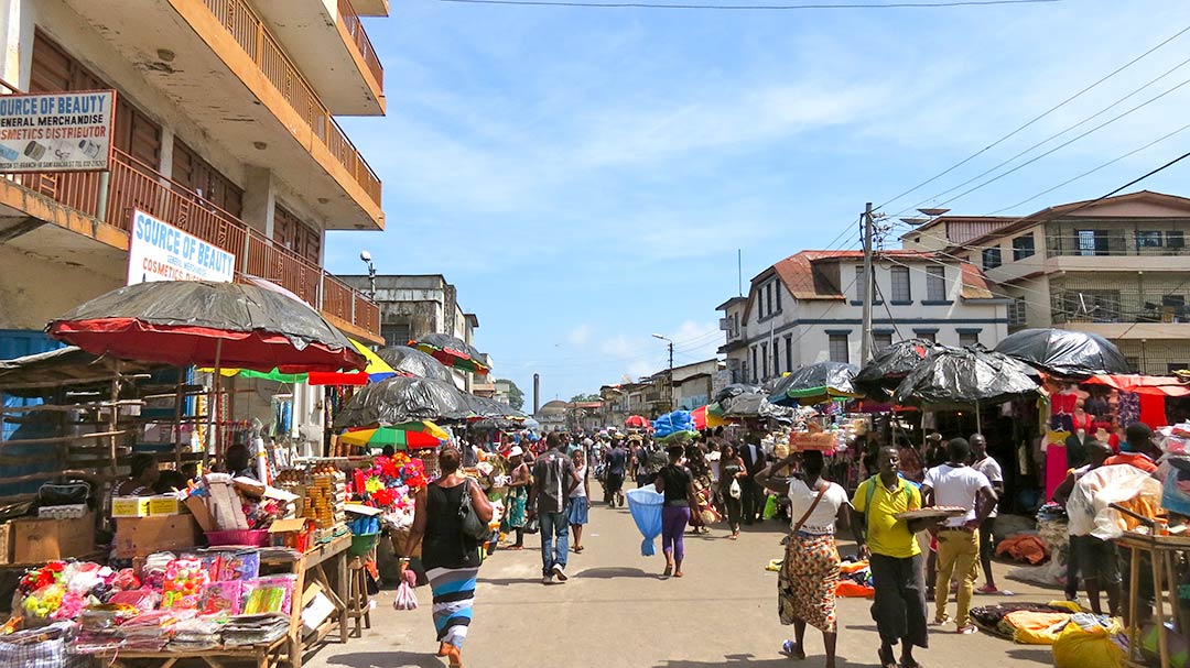 Street scene in Freetown, Sierra Leone