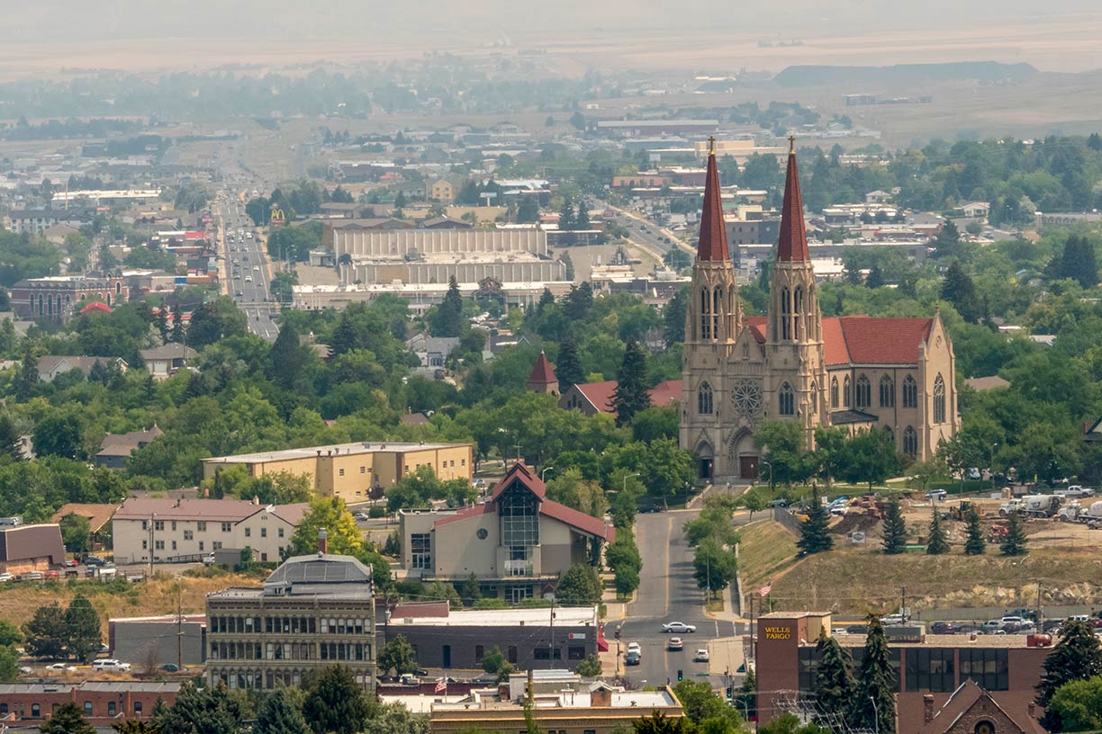 Helena with the Cathedral of St. Helena, Montana, USA