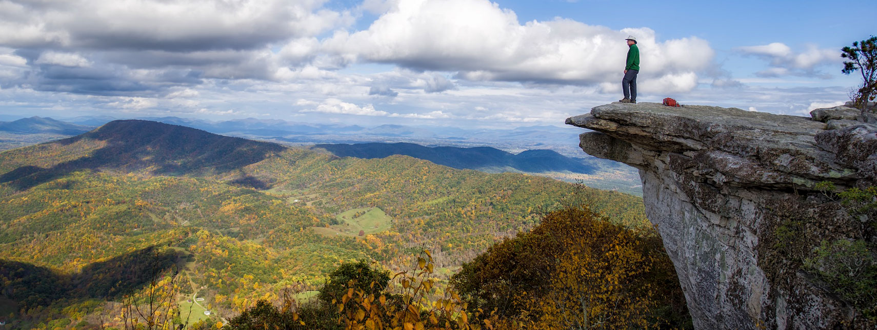 Catawba Valley from the McAfee Knob overlook along the Appalachian Trail.