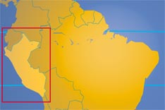Location map of Peru. Where in South America is Peru?