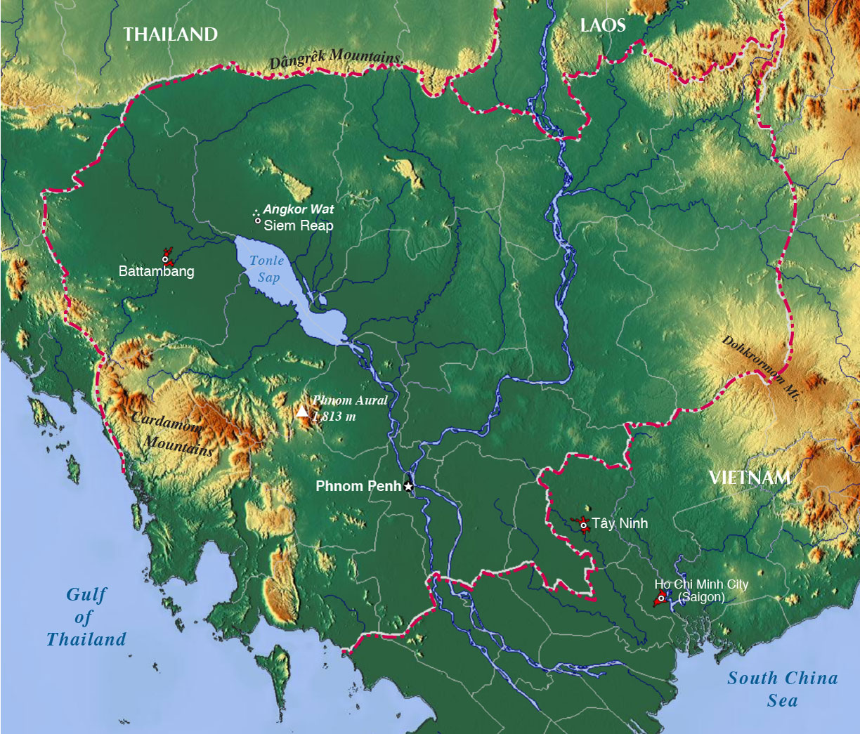 Где находится камбоджа в какой стране карта