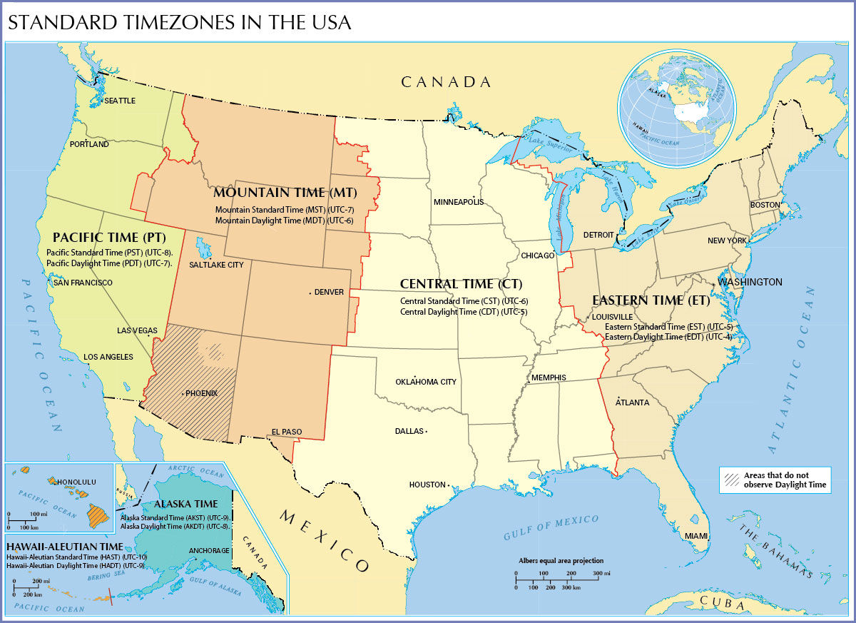 Us Map Time