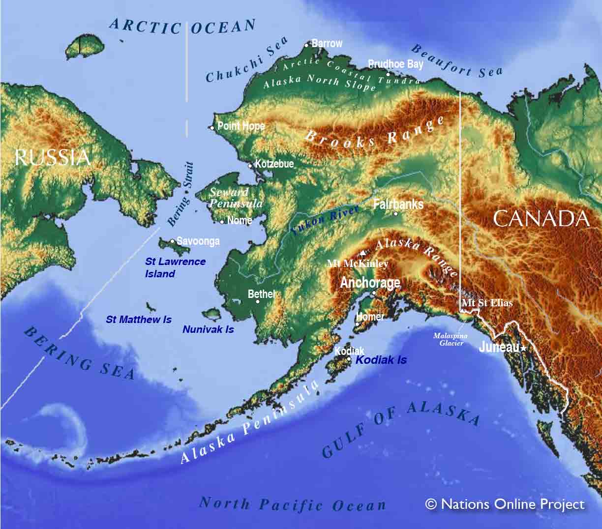 Maps of Alaska State, USA - Nations Online Project