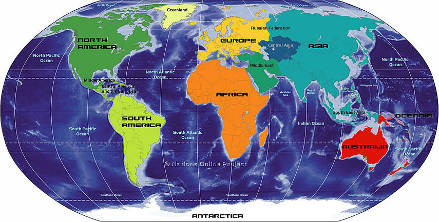 continents countries