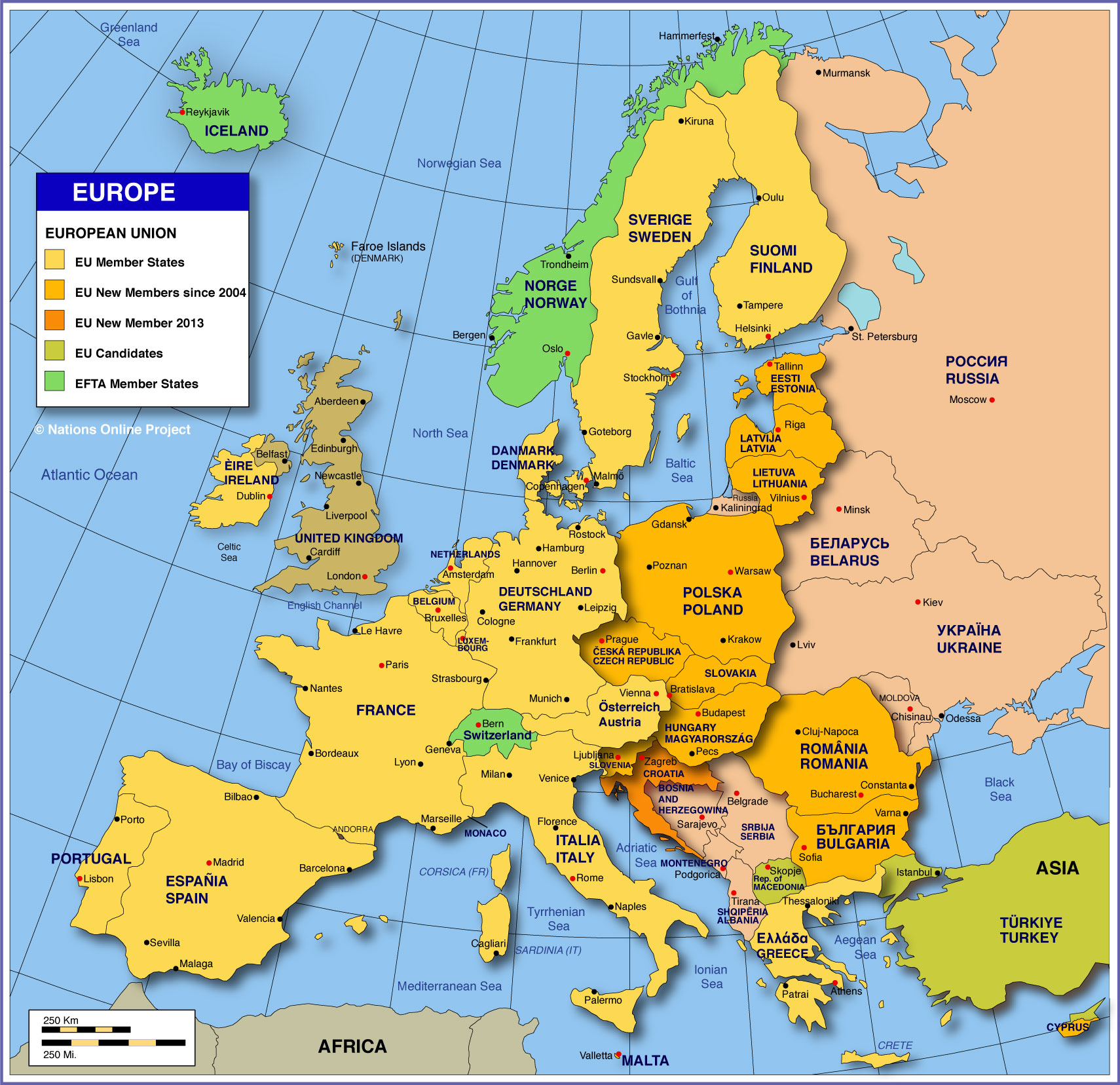 Map Of Europe Member States Of The Eu Nations Online Project