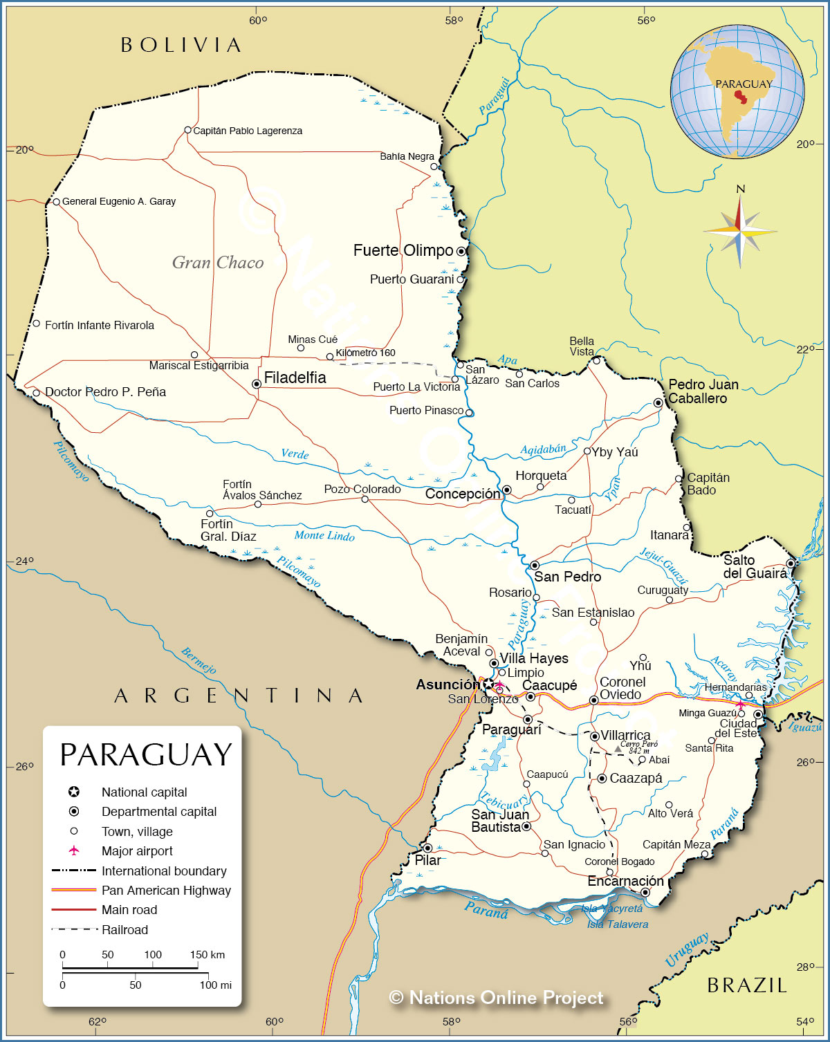 Political Map Of Paraguay Nations Online Project