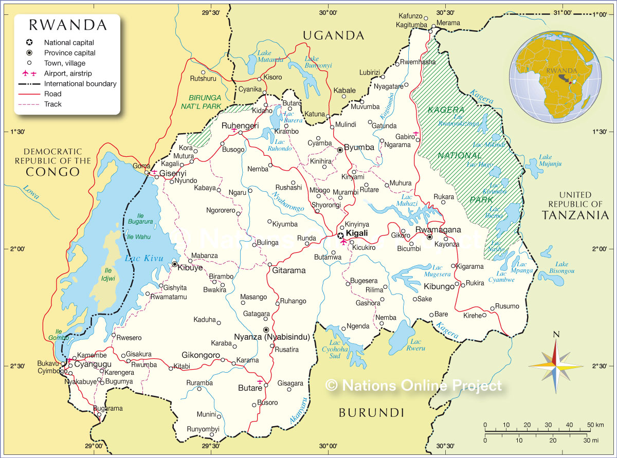 Ruanda Alte Karte