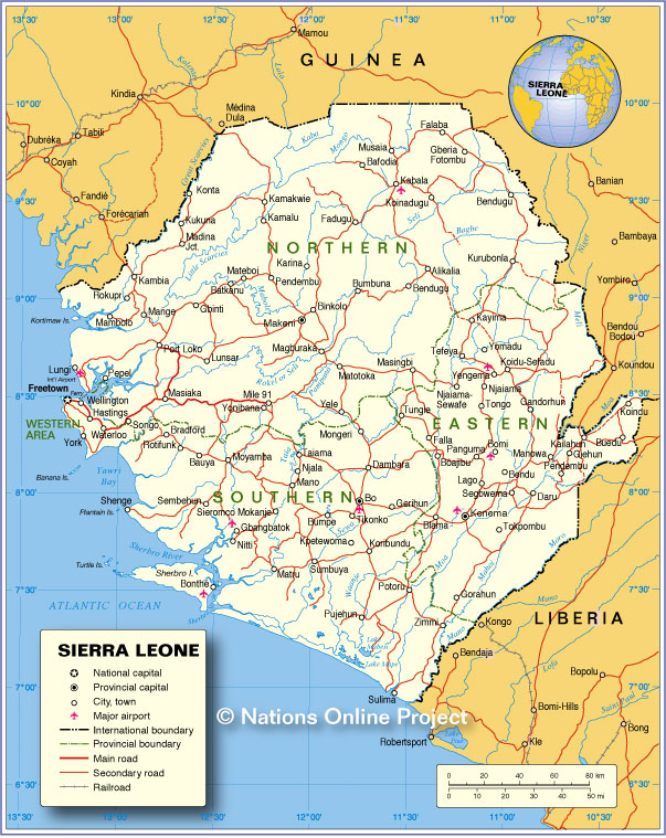 Political Map of Sierra Leone