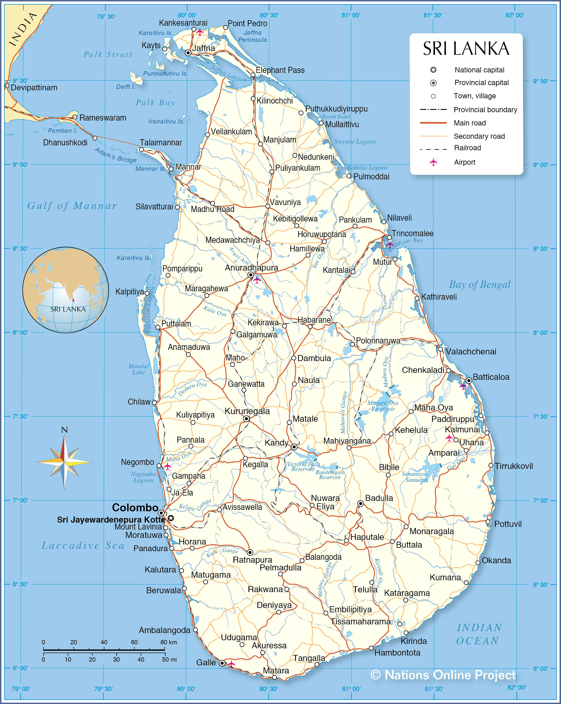 Satellite Map Of Sri Lanka