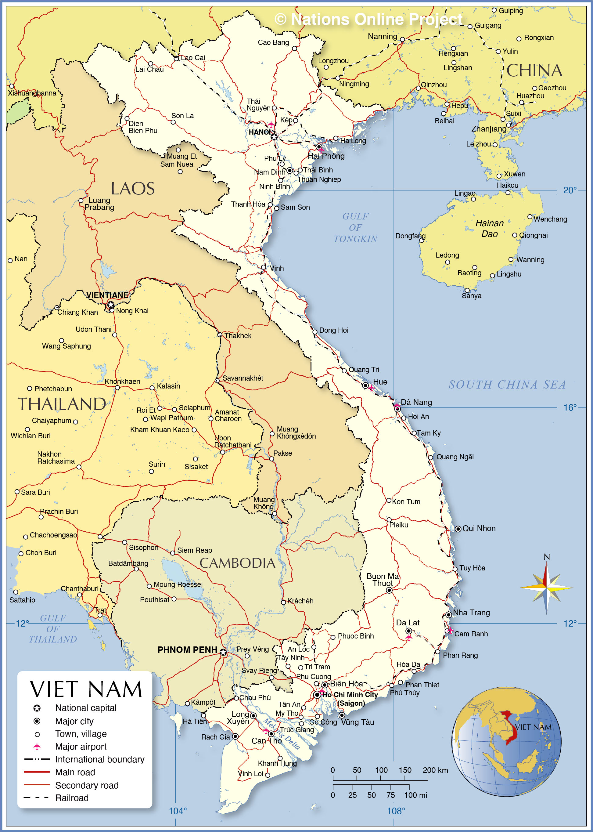 Vietnam Map and Satellite Image