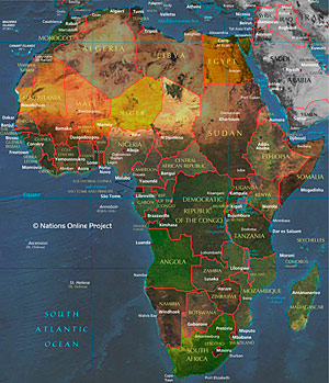 africa map atlantic ocean