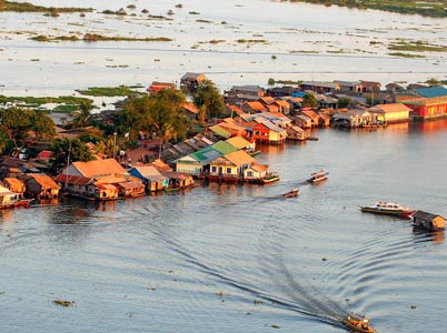 Water dwellings on the Tonle Sap Lake.