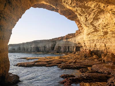 Sea caves at Cape Greco National Park, Cyprus