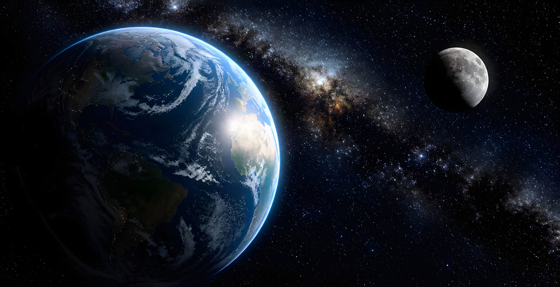 Earth traveling through the vastness of outer space Earth in space.
