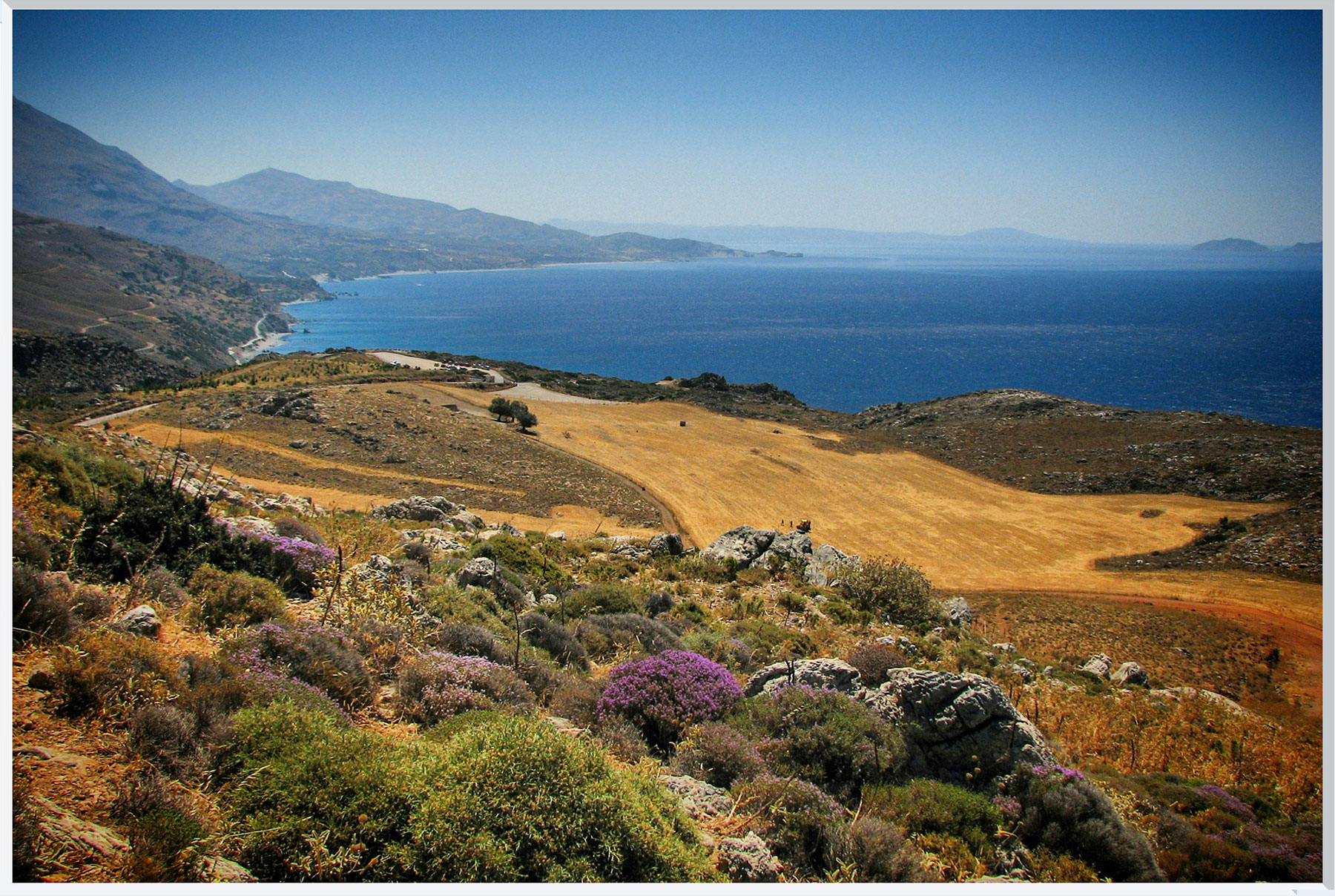 View of the Mediterranean Sea from the island of Crete.