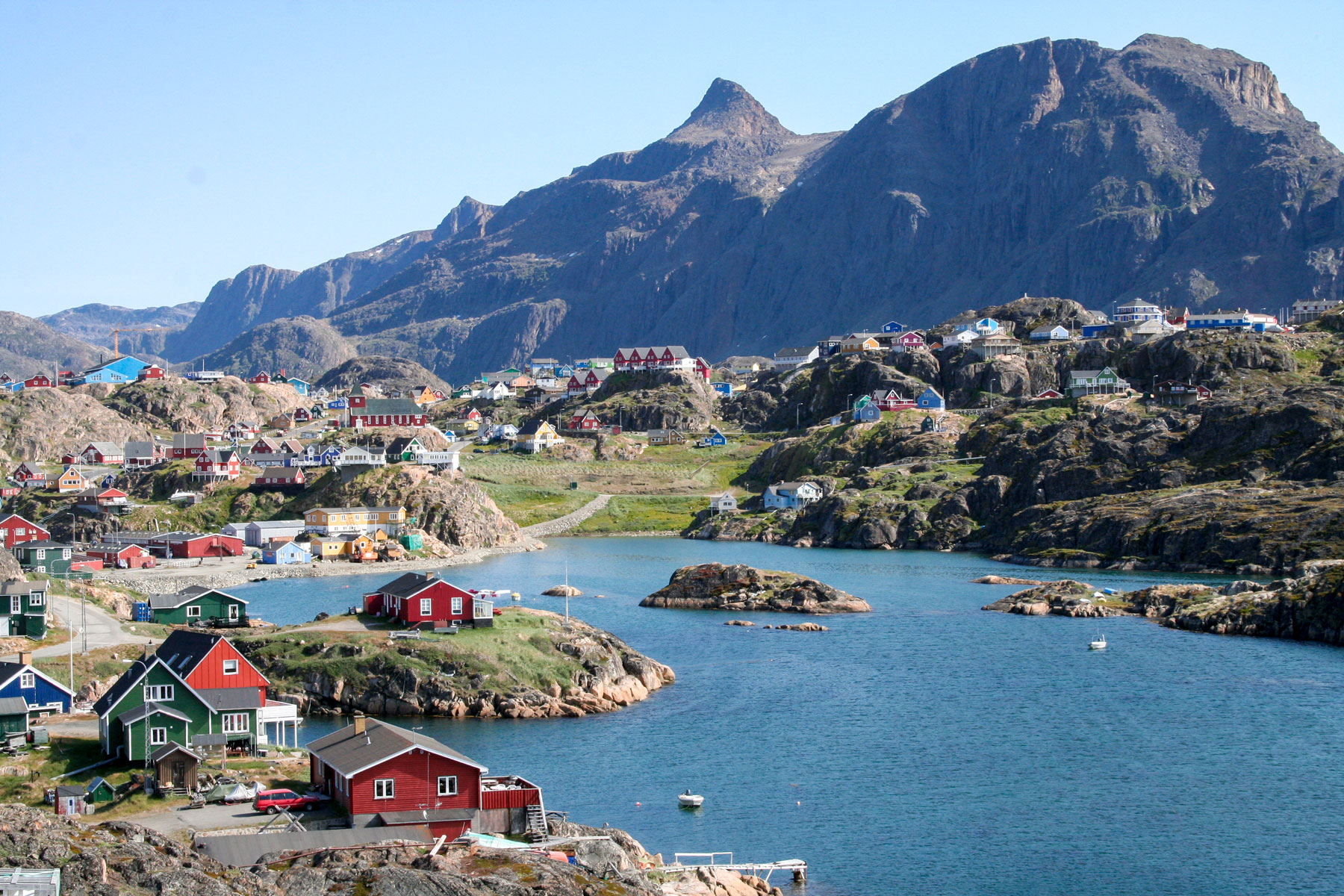 View of Sisimiut, Greenland's second city