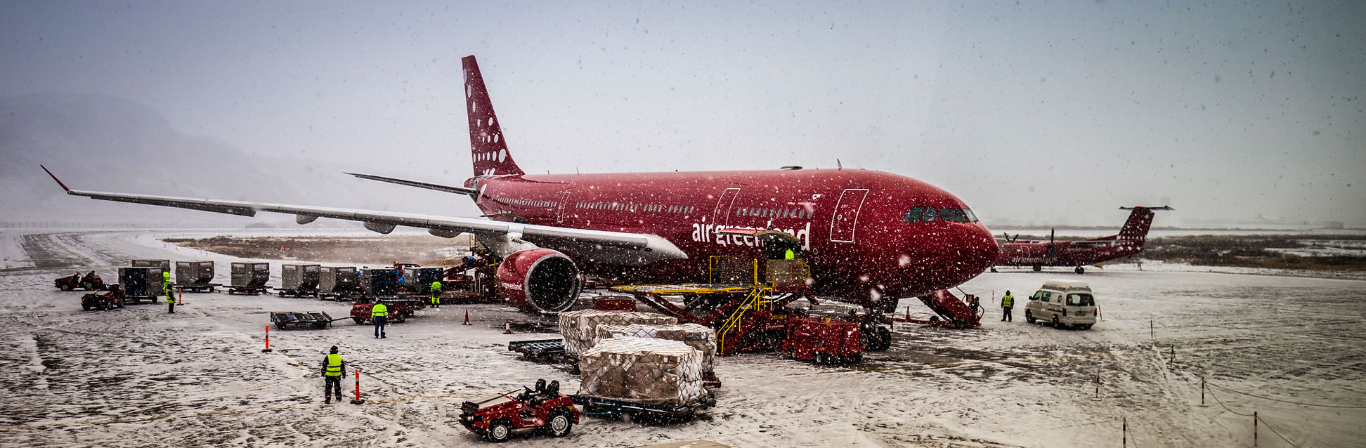 Air Greenland Airbus at Kangerlussuaq Airport