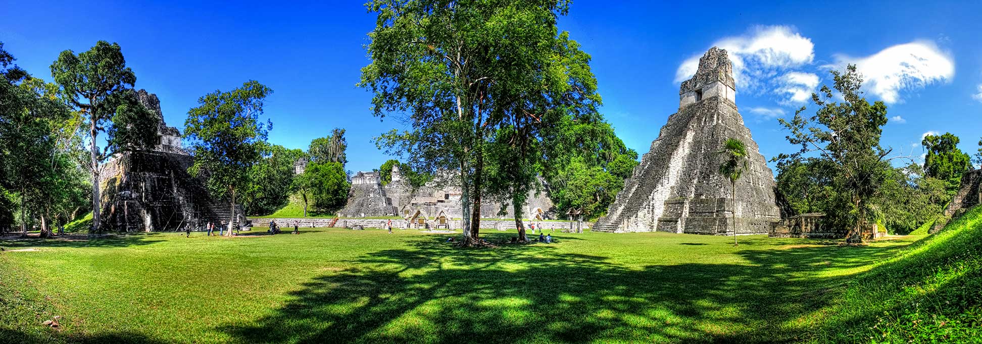 Great Plaza of the Tikal Temple in Guatemala.