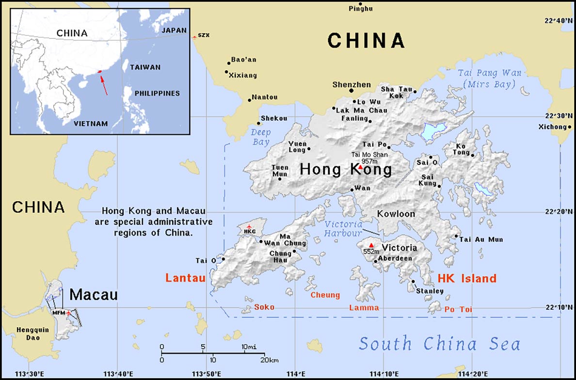 Hong Kong Detailed Map 