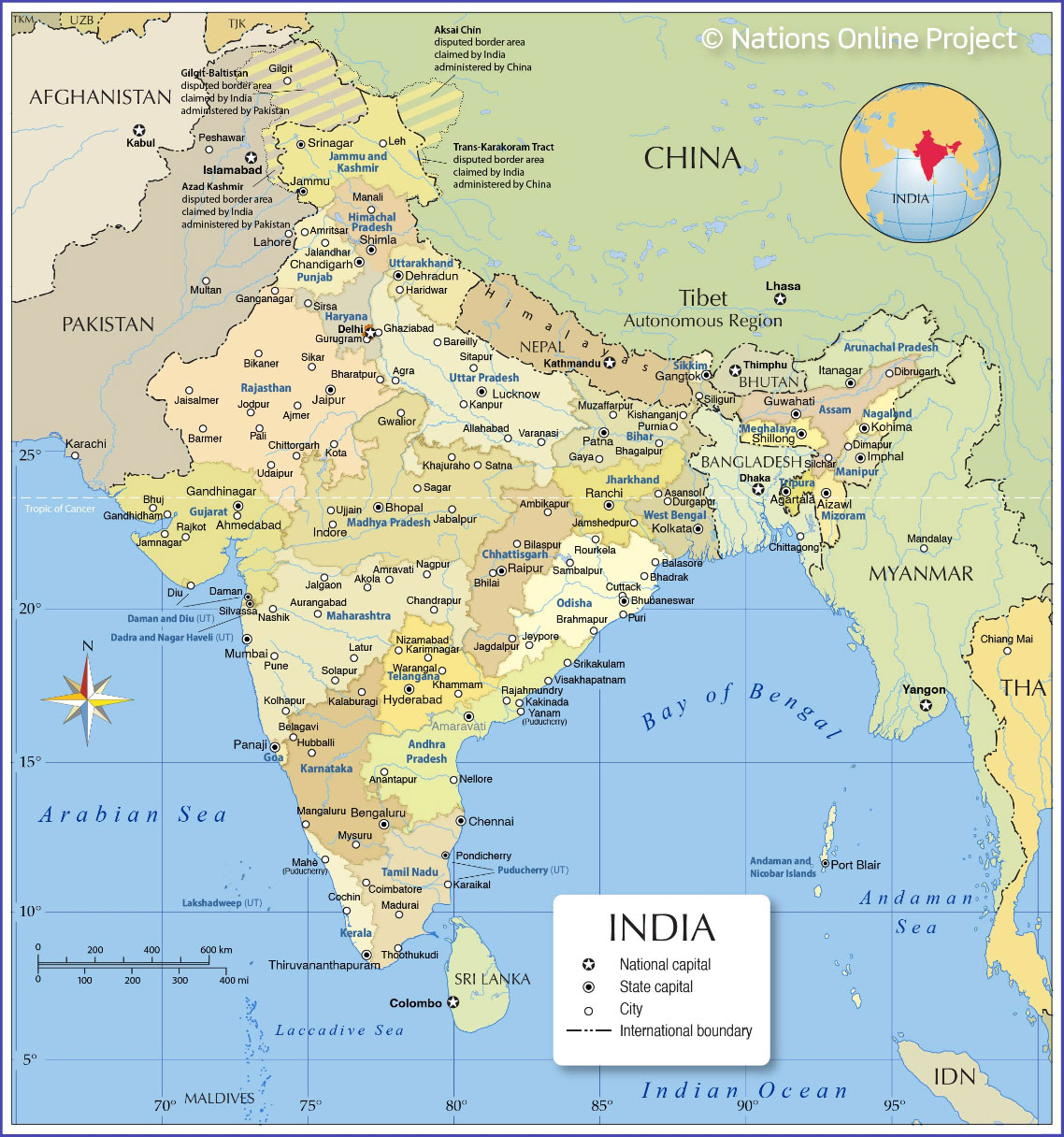 South East States Of India Map India Map Of India's States And Union Territories - Nations Online Project