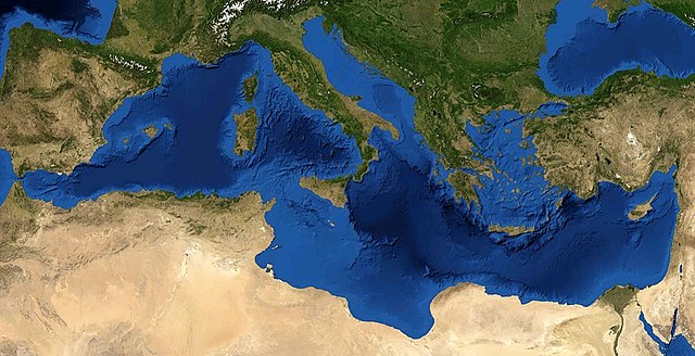Mediterranean Sea  Mediterranean sea, Map of the mediterranean, Greece sea
