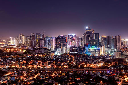 Makati city at night
