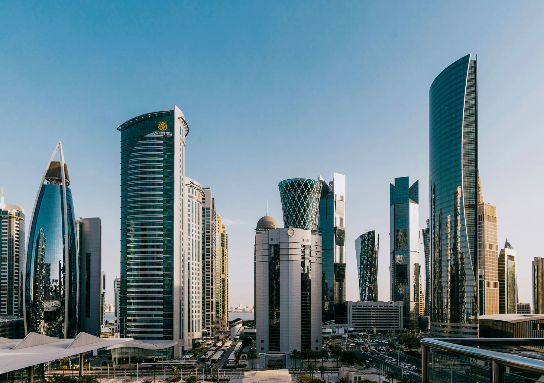 Skyline of Doha, capital city of Qatar