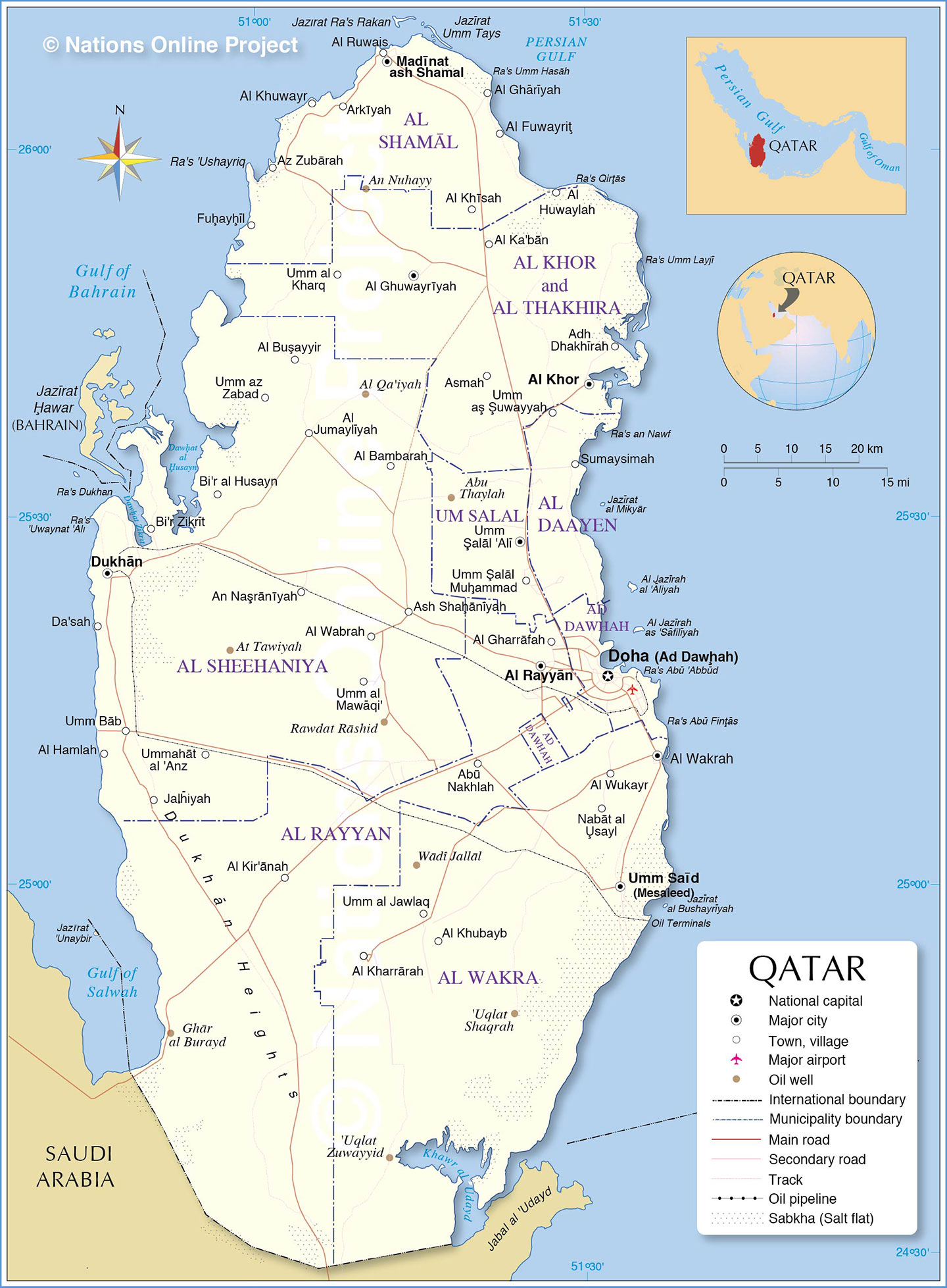 Qatar Administrative Map 