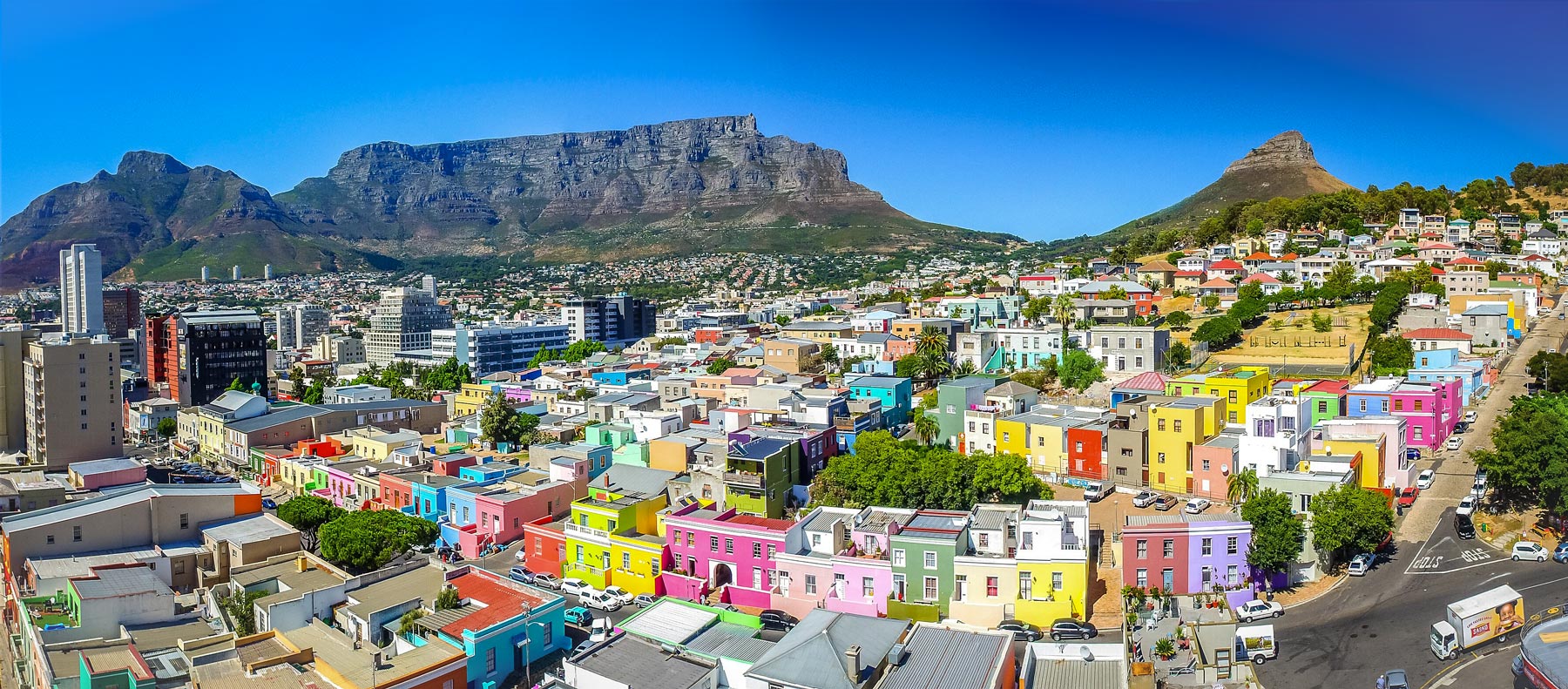 Bo-Kaap, the colorful "Malay Quarter" of Cape Town on the slopes of Signal Hill - Western Cape.