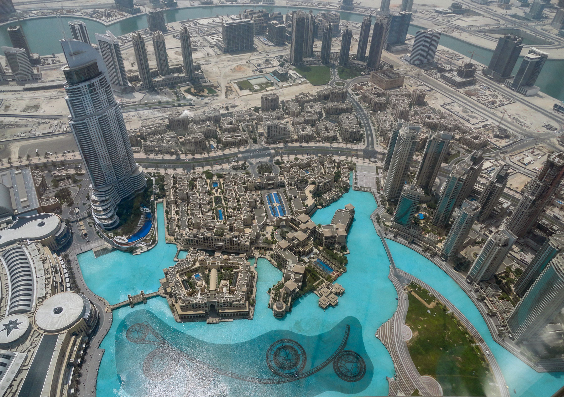 Dubai, view of Khalifa Lake from Burj Khalifa, UAE