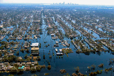 Flooded New Orleans after Hurricane Katrina