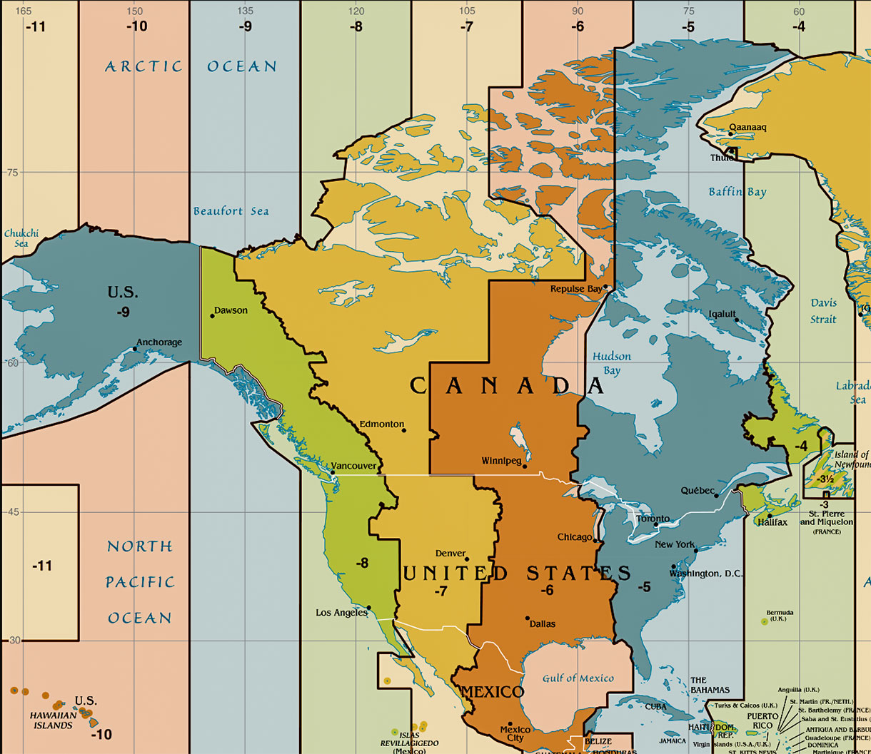 Time Zone Map Americas - Show Me The United States Of America Map
