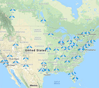 map of international airports Major Us And Canadian Airports Maps Iata Codes And Links