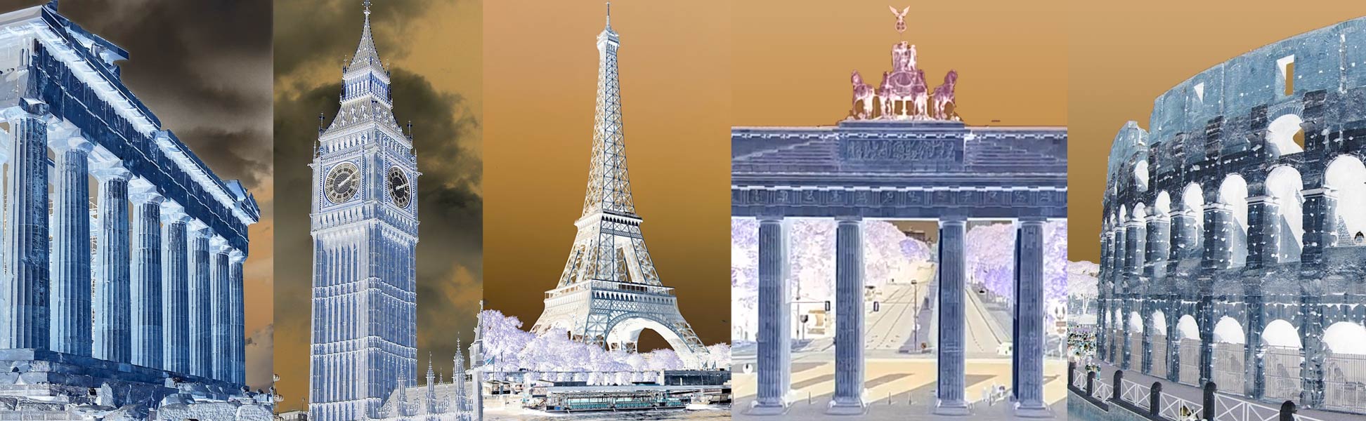 Buildings of European Capitals: Athens, Greece; London, UK; Paris, France; Berlin, Germany; and Rome in Italy