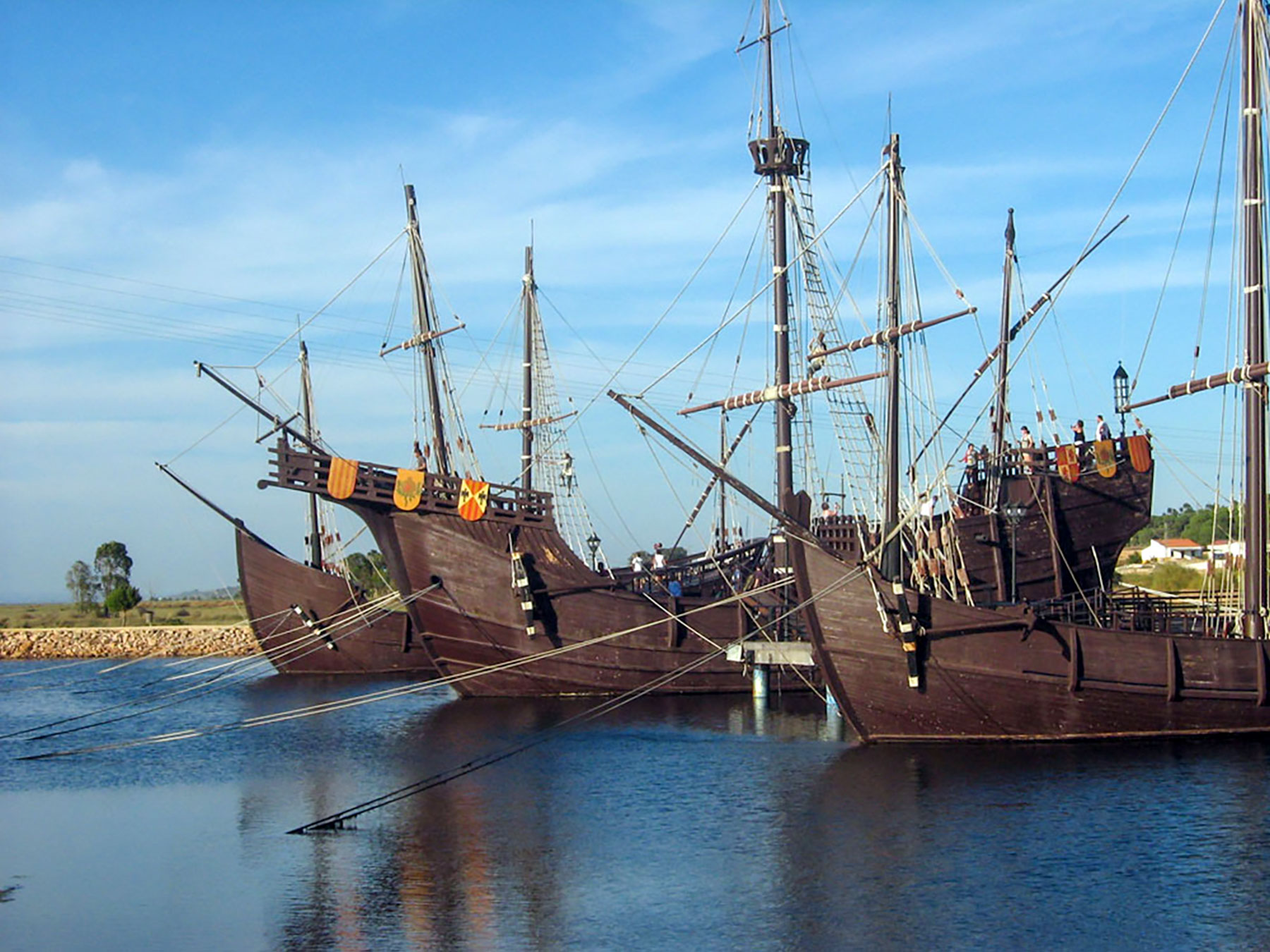 Wharf of the Caravels with Christopher Columbus' ship replicas