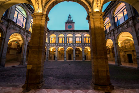 Archiginnasio of Bologna, University of Bologna in Bologna, Italy