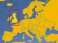 Location map of the United Kingdom. Where in Europe is the United Kingdom?