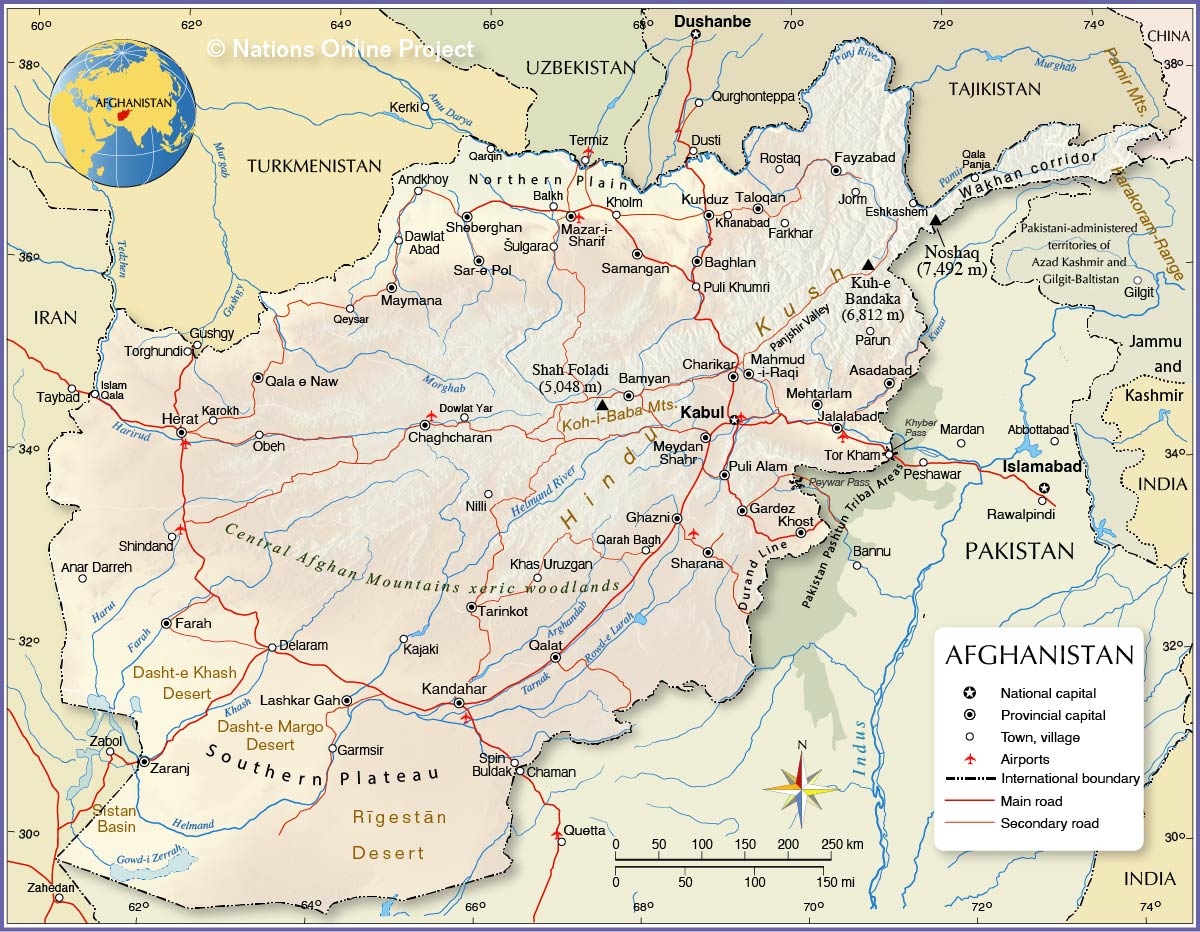 Political Map of Afghanistan - Nations Online Project