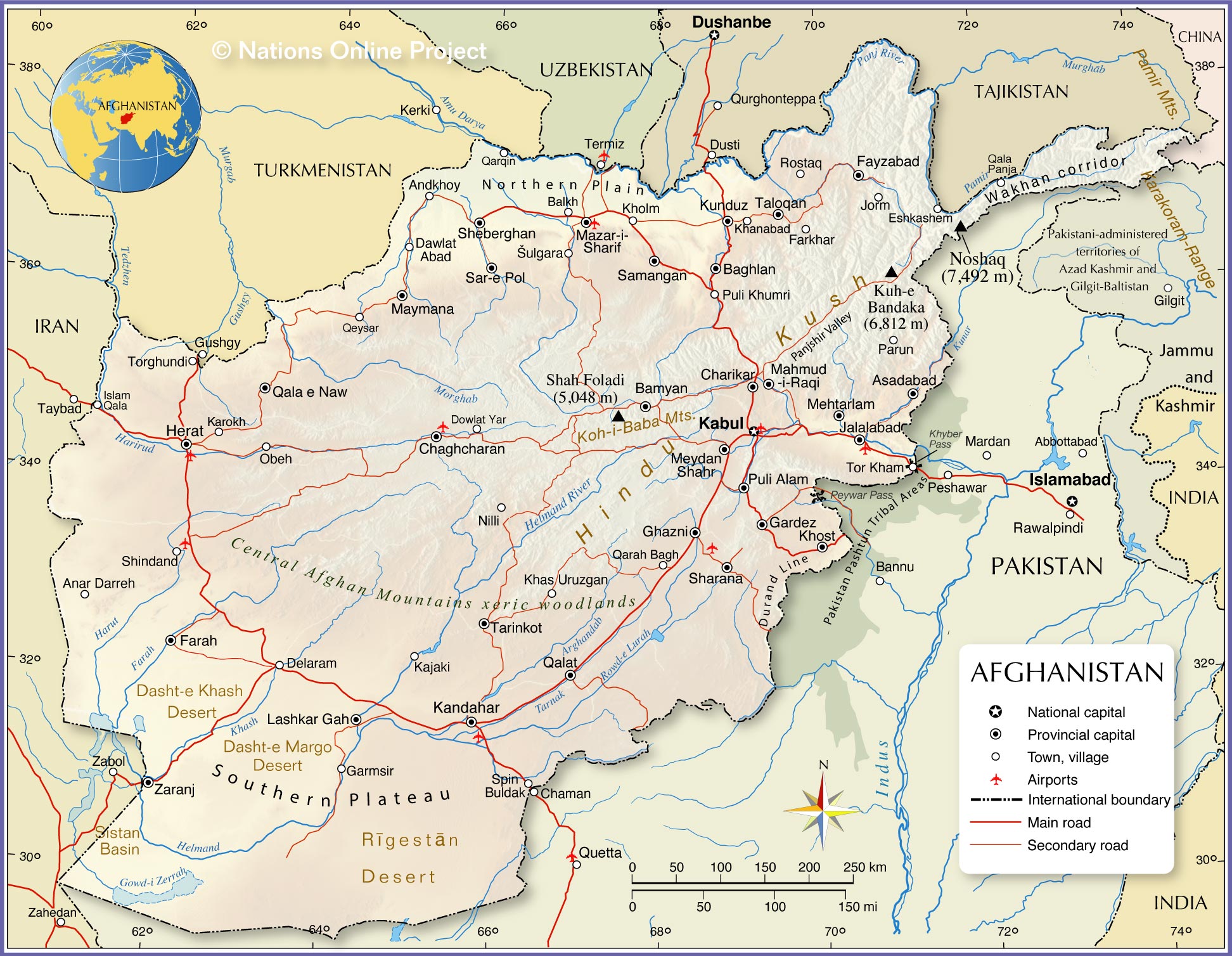 Political Map Of Afghanistan Nations Online Project