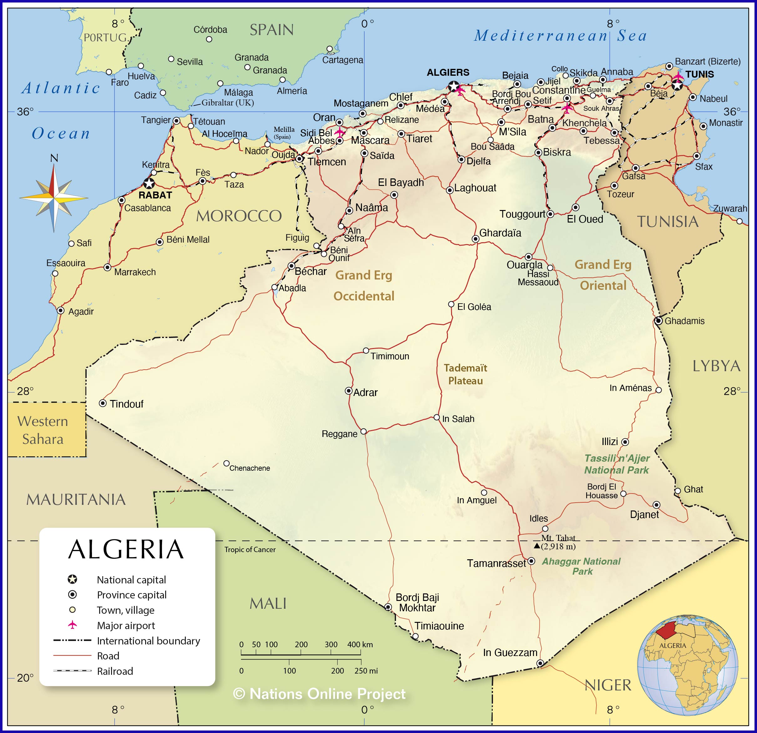 Political Map of Algeria - Nations Online Project