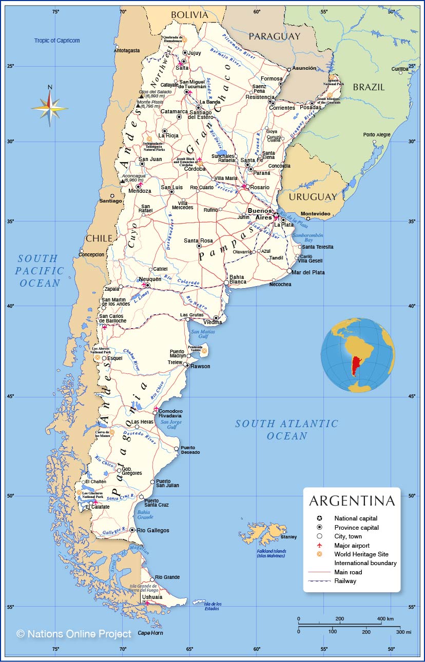 Political Map of Argentina - Nations Online Project